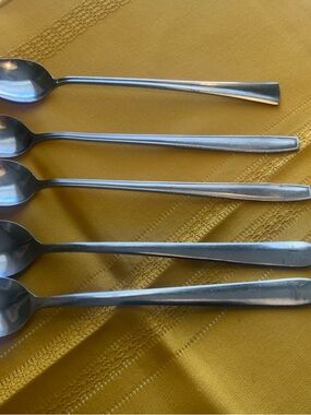 SET of 5 Stainless Long Spoons
